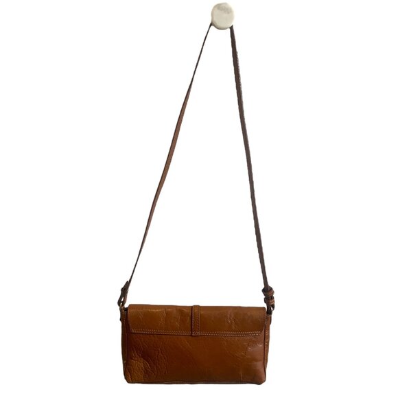 Zara Buffalo Leather Brown Crossbody Bag Boho Classic Fall Autumn Neutral - Picture 4 of 13